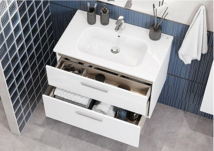 Тумба под раковину Roca Victoria 80 A857470806 подвесная Белый глянец