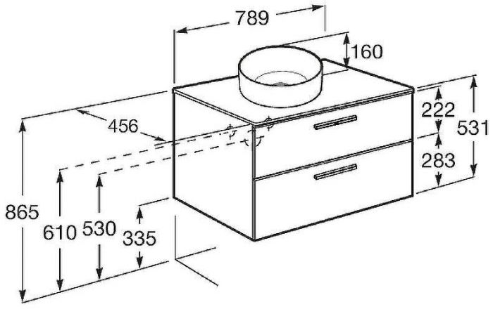 Тумба под раковину Roca Victoria 80 A857470806 подвесная Белый глянец