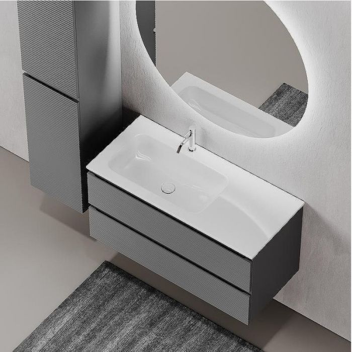 Тумба под раковину Sancos Folk 100 L FL100LGS подвесная Grey soft