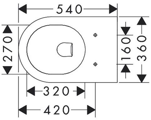 Hansgrohe EluPura Original S Унитаз подвесной 540х360, безободковый, цвет: белый