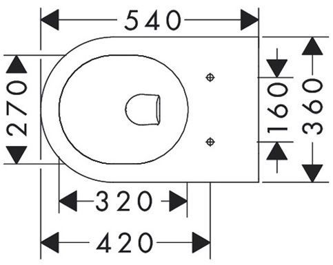 Hansgrohe EluPura Original S Унитаз подвесной 540х360, безободковый, цвет: белый