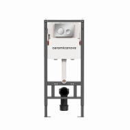 Система инсталляции для унитазов CERAMICANOVA Balance с кнопкой смыва Circle, цвет хром глянцевый, с креплениями, CN121001CH