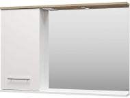 Зеркало со шкафом Misty Респект 120 L Э-Рес02120-1Л с подсветкой Белое Дуб Артизан