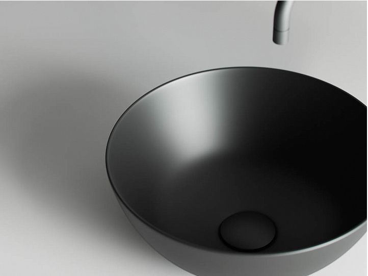 Умывальник CERAMICANOVA Element чаша накладная круглая 358 мм (цвет Чёрный Матовый) CN6004