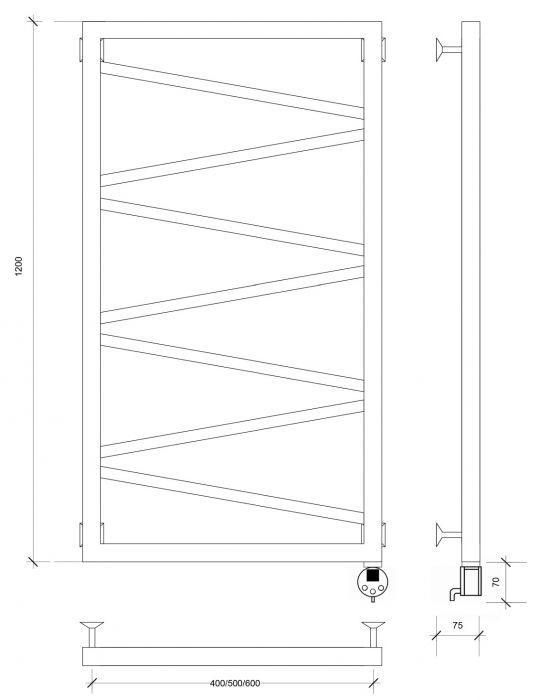 Полотенцесушитель электрический Secado Мирано 120x50 золото матовое
