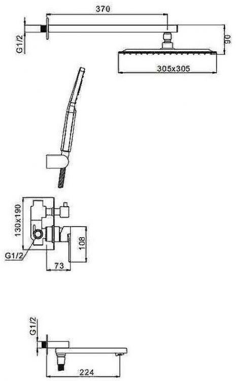 Душевая система Gappo G7199-20 Сатин