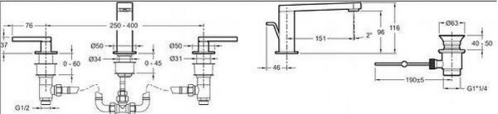 Смеситель для раковины Jacob Delafon Composed E73060-4-TT цвет Титан