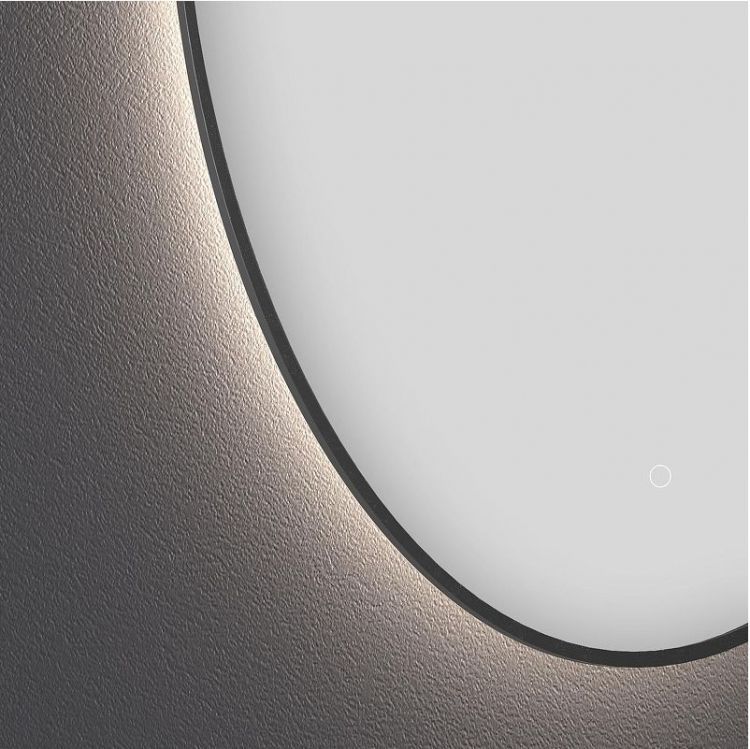 Зеркало Wellsee 7 Rays' Spectrum 50 172201890-172201900 с подсветкой цвет Черный матовый с сенсорным выключателем