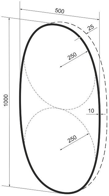 Зеркало Wellsee 7 Rays' Spectrum 50 172201890-172201900 с подсветкой цвет Черный матовый с сенсорным выключателем