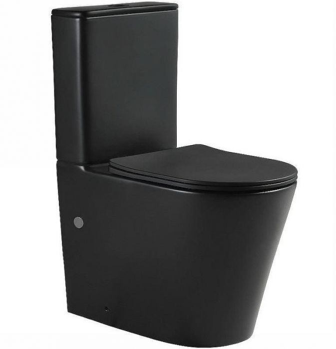 Унитаз компакт SantiLine SL-5026MB Черный матовый с бачком и сиденьем Микролифт