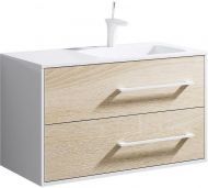 Тумба под раковину Aqwella 5 Stars Майами 90 Mai.01.09/R Дуб сонома Белая