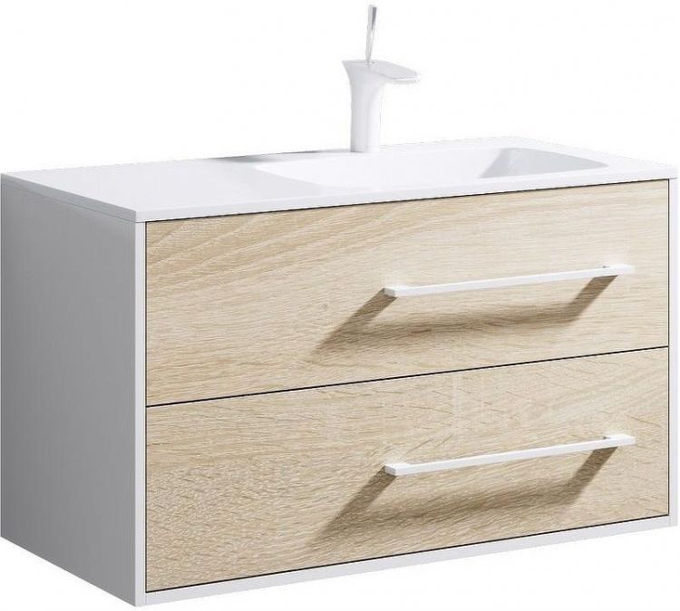 Тумба под раковину Aqwella 5 Stars Майами 90 Mai.01.09/R Дуб сонома Белая