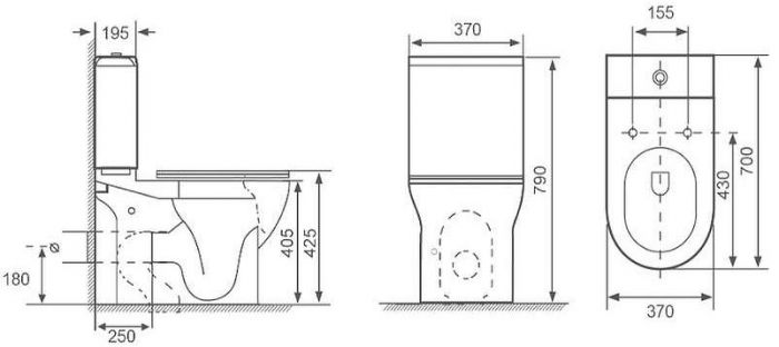 Унитаз моноблок Royce Bianco RCT-131604WH с сиденьем Микролифт
