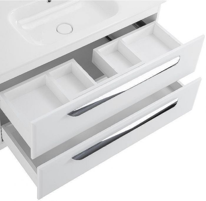 Тумба под раковину Cezares Eco-Cer 80 ECO-CER-800-2C-SO-BL подвесная Bianco Lucido без ручек