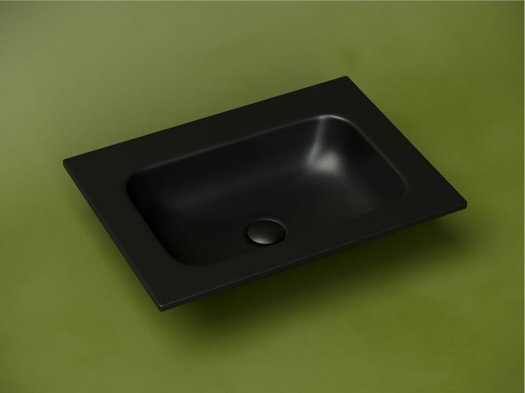Раковина накладная SANCOS Grace прямоугольная, без отверстия под смеситель, 610x457x137мм, цвет черный матовый, CN7011MBwx Раковина накладная SANCOS Grace прямоугольная, без отверстия под смеситель, 610x457x137мм, цвет черный матовый, CN7011MBwx
