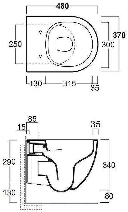 Унитаз Simas Vignoni VI28bi подвесной без сиденья