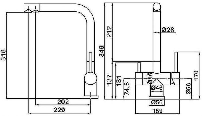 Смеситель для кухни Swedbe Selene Plus K8144K с фильтром Нержавеющая сталь