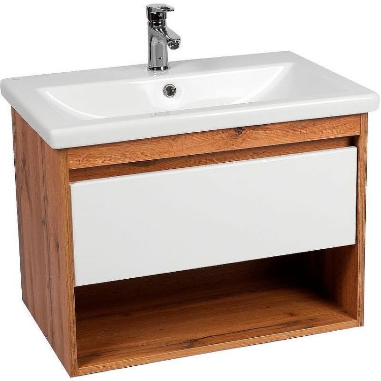 Тумба под раковину VIANT Бостон 50 VBOS50CO-T1YP подвесная Белая Дуб Вотан Тумба под раковину VIANT Бостон 50 VBOS50CO-T1YP подвесная Белая Дуб Вотан