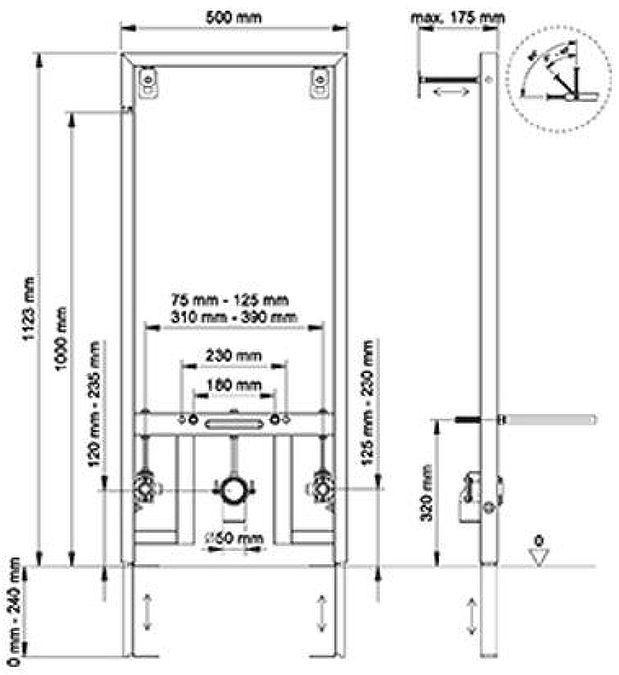 Инсталляция Berges Novum 049213 для биде Синяя