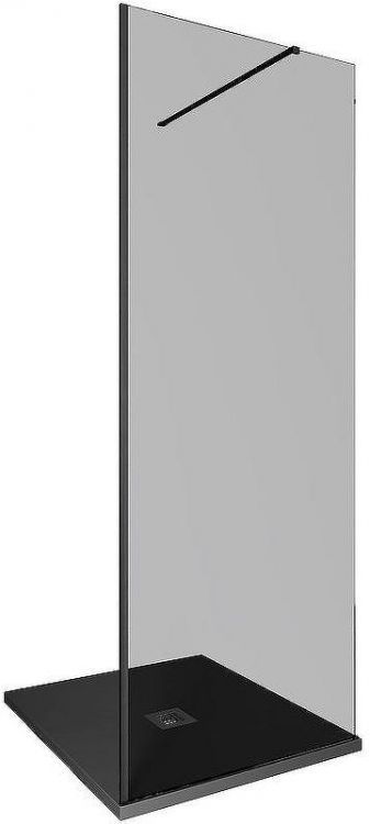 Душевая перегородка Allen Brau Infinity 1 80 3.21004.BBA.T профиль Черный браш стекло тонированное