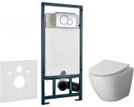 Комплект унитаза Niagara Vista NG-9301 с сиденьем Микролифт и инсталляцией WeltWasser WW Marberg 507 10000005949+10000005952 с клавишей смыва Хром глянцевый