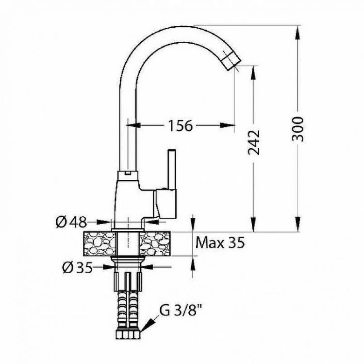 Смеситель для кухни Alveus Genesis Karina Chr 1129034 Хром Смеситель для кухни Alveus Genesis Karina Chr 1129034 Хром