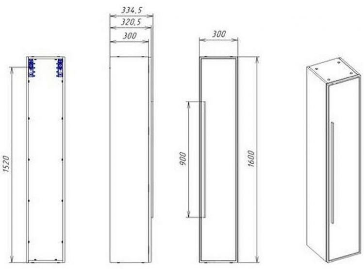 Шкаф пенал La Fenice Elba 30 FNC-05-ELB-C-30 подвесной Бежевый матовый