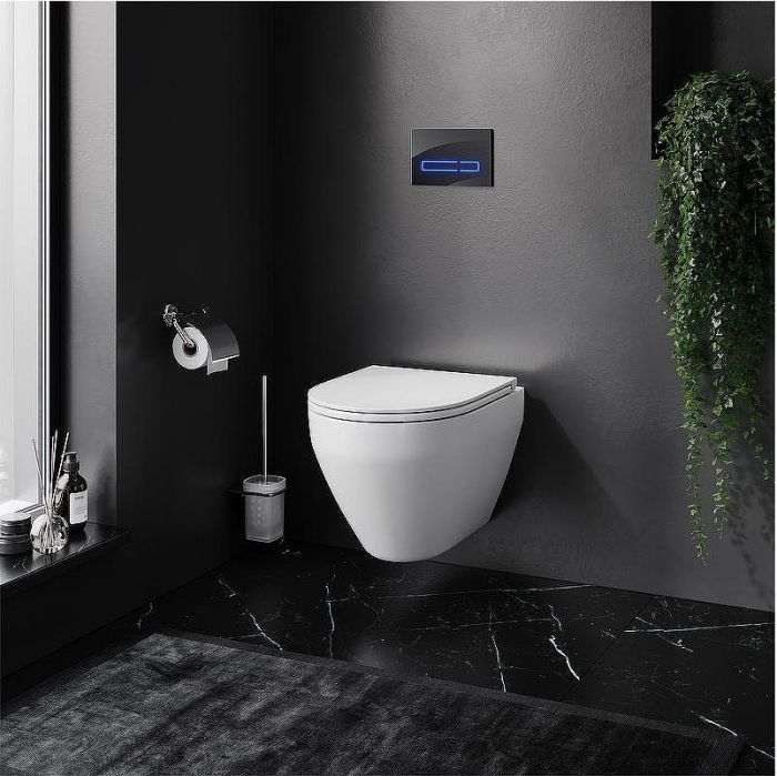 Комплект унитаза с инсталляцией AM.PM Spirit V2.0 FlashClean IS450A38.701700 с сиденьем Микролифт и Черной клавишей смыва