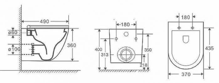 Комплект унитаза Owl 1975 Vind Cirkel-H OWLT190305 с инсталляцией Grohe Rapid SL 38721001 с сиденьем Микролифт и клавишей смыва Хром