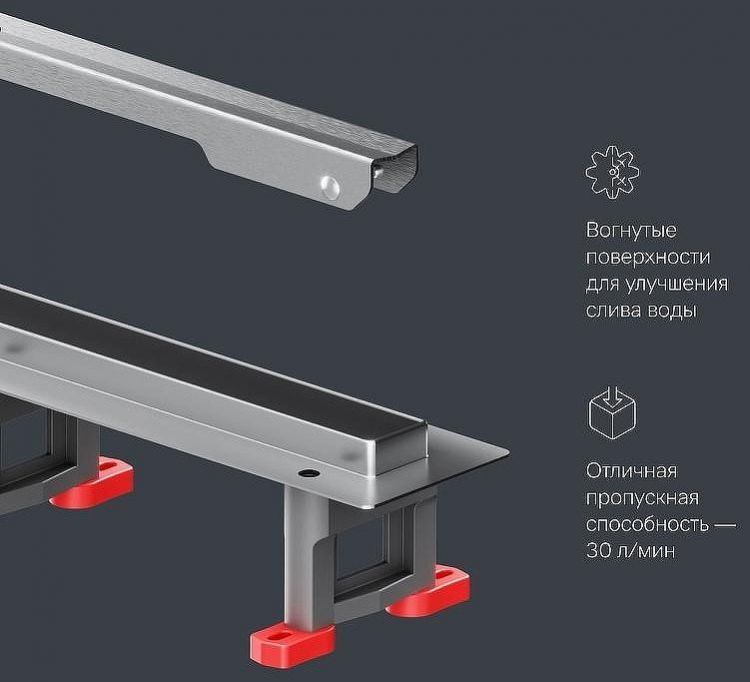 Душевой лоток AM.PM MasterFlow 60 W01SC-S11-060-05SB с решеткой Хром матовый Slim line