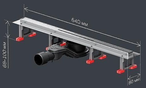 Душевой лоток AM.PM MasterFlow 60 W01SC-S11-060-05SB с решеткой Хром матовый Slim line