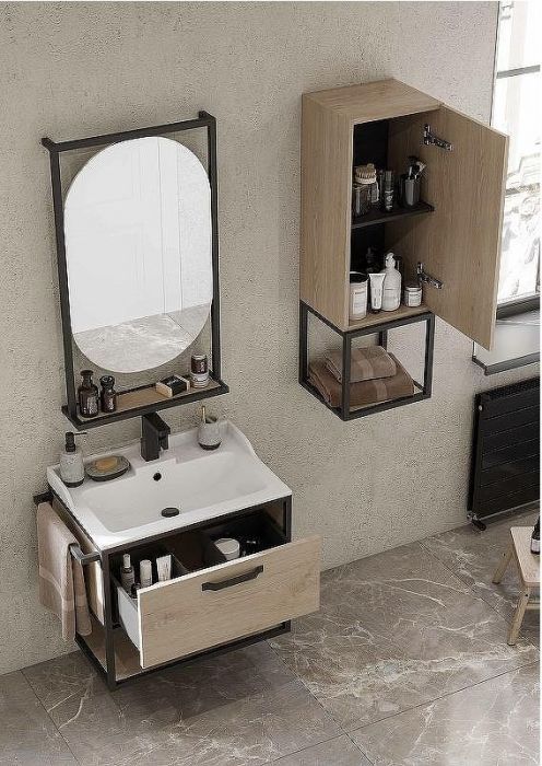 Подвесной шкаф Aquaton Лофт Фабрик 34 1A242803LTDU0 Дуб эндгрейн