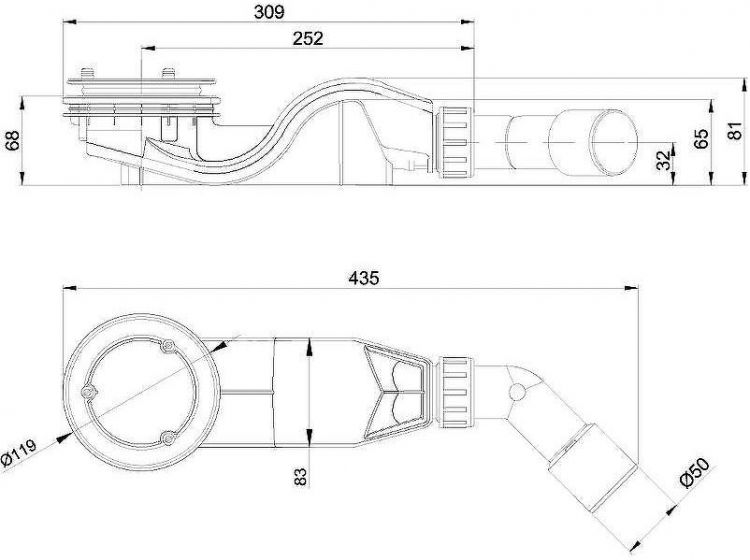 Сифон для душевого поддона Bette Solid B598-901 Хром