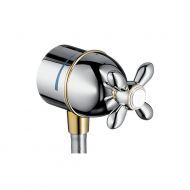 AXOR Carlton Fixfit Stop шланговое подсоединение с крестовой рукояткой 1/2 хром и золото 17883000