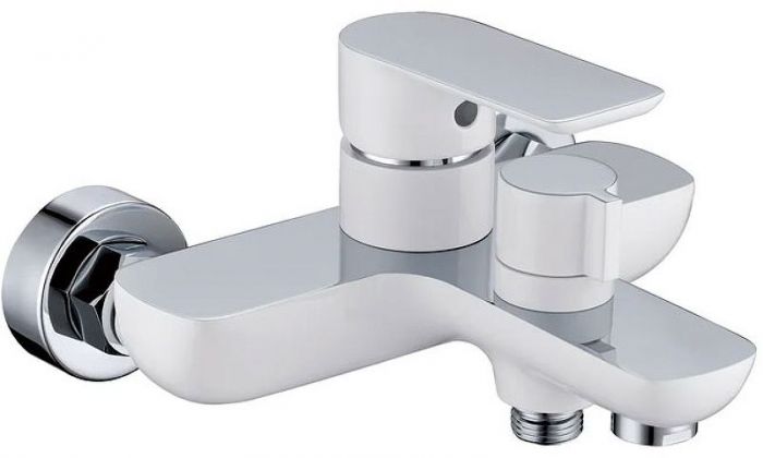 Смеситель для ванны Grocenberg GB8009WC Белый Хром