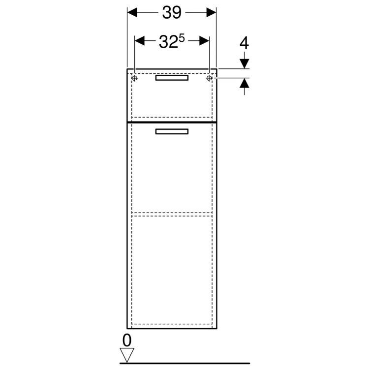 Шкафчик боковой Geberit Renova Plan средней высоты 113 см, белый, правый [879020000]
