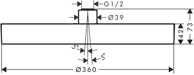 Hansgrohe Rainfinity Верхний душ, 36см, 1 jet, с потолочный держателем, цвет: черный матовый