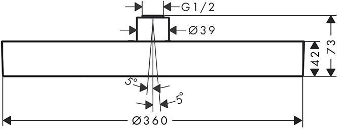 Hansgrohe Rainfinity Верхний душ, 36см, 1 jet, с потолочный держателем, цвет: черный матовый