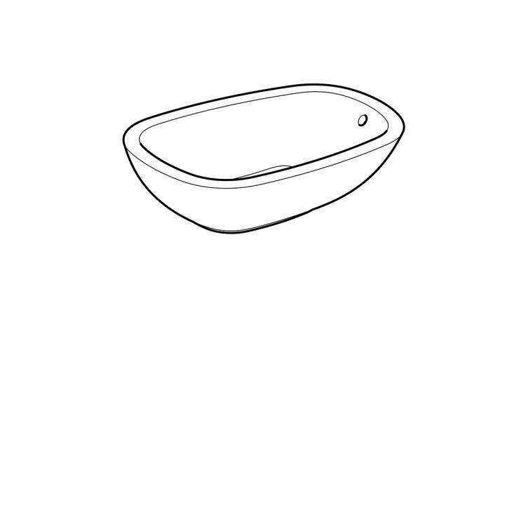 Раковина-столешница Geberit Citterio 56х40, без отв. под смеситель, с переливом [500.543.01.1]