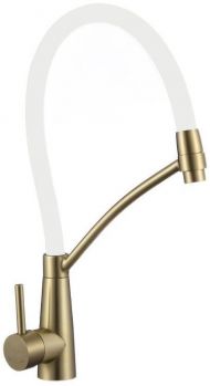 Смеситель для кухни Fmark FS8255C-02 цвет Золото матовое Белый