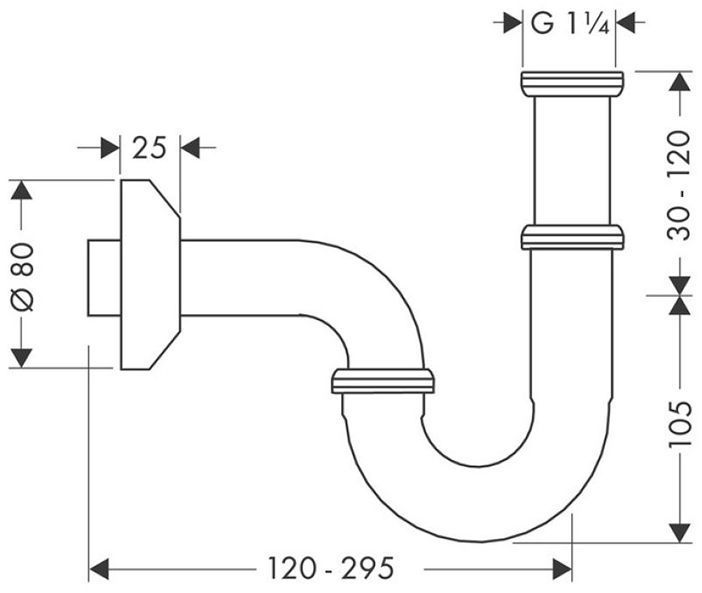 Hansgrohe Сифон трубчатый