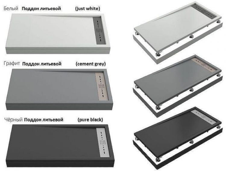 Душевой поддон из искусственного камня Creto Scala 120x70 3-0055 Черный