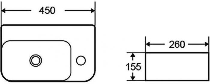 Раковина WeltWasser Aisbach 5117 R 45 10000003971 Белый глянец