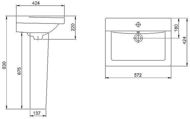 Раковина Santeri Орион 55 1.3110.8.S00.11B.0 Белая