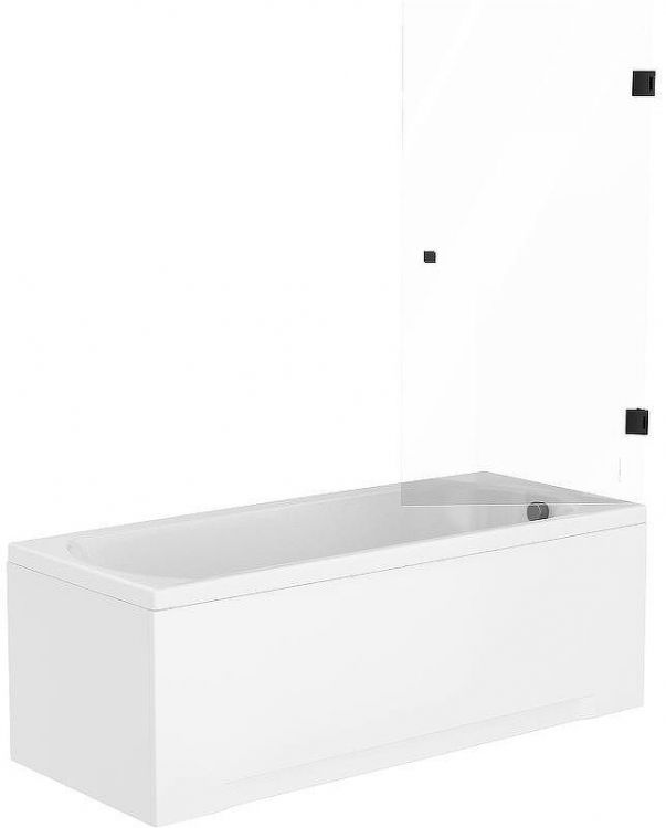 Шторка на ванну STWORKI Ольборг 70 профиль Черный матовый стекло прозрачное Шторка на ванну STWORKI Ольборг 70 профиль Черный матовый стекло прозрачное