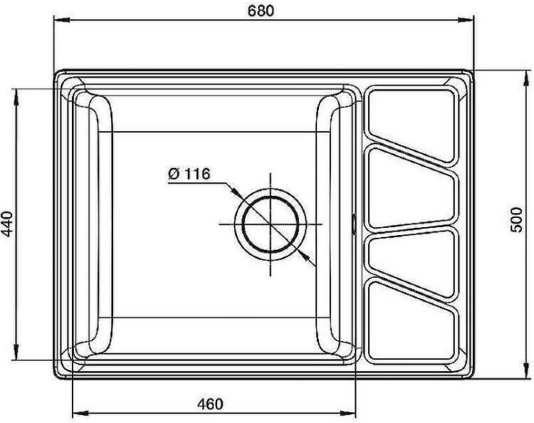 Кухонная мойка GranFest Vertex GF-V-680L Черный