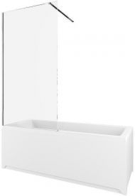 Шторка на ванну Allen Brau Infinity 3 80 3.21061.BA профиль Серебро браш стекло прозрачное