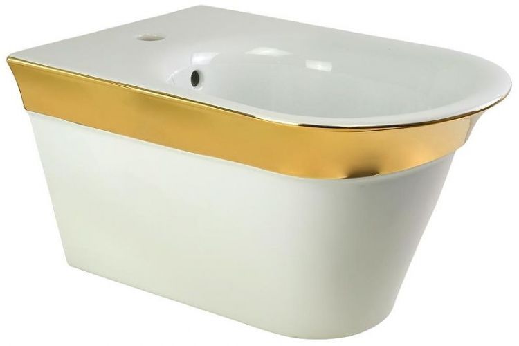 Биде Migliore Monaco 32070 подвесное цвет Белый с декором Золото