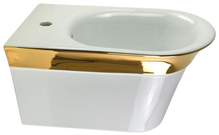 Биде Migliore Monaco 32070 подвесное цвет Белый с декором Золото