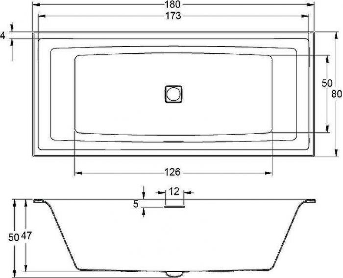 Акриловая ванна Riho Still Square 180х80 B099004005 (BR0100500K00131) LED L без гидромассажа